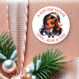 あなたへのギフトに贈るクリスマスギフトタグ ラウンドシール