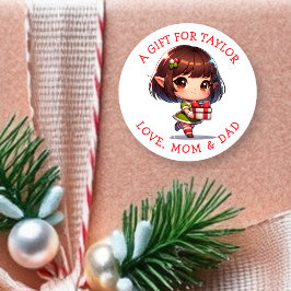 あなたへのギフトに贈るクリスマスギフトタグ ラウンドシール