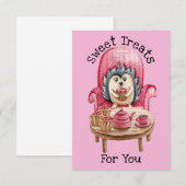 あなたへのスイートトリーツ - クオッカのバレンタインカード サンキューカード (正面/裏面)