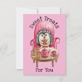 あなたへのスイートトリーツ - ハリネズミのバレンタインカード サンキューカード