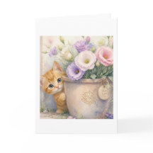 あなたへのフラワー ~ かわいいオレンジの子猫と野の花