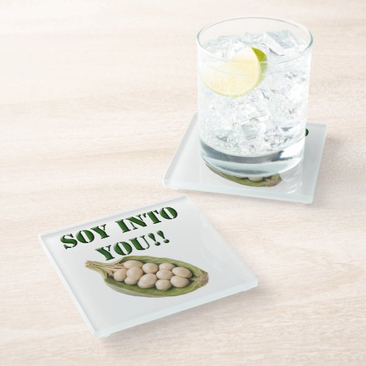 あなたへの大豆：ビーガンの恋愛物語 ガラスコースター (アングル)