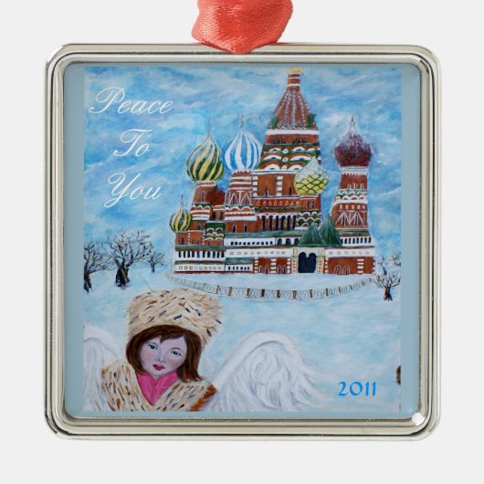 あなたへの平和天使のオーナメント メタルオーナメント (正面)