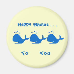 あなたへの幸せなクジラ磁石 マグネット