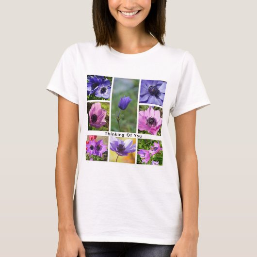 あなたへの想い アネモネの写真コラージュ Tシャツ (正面)