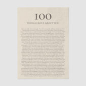 あなたへの愛100の思い出 オーダーメイドギフト  薄葉紙 (正面)