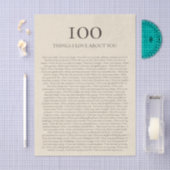 あなたへの愛100の思い出 オーダーメイドギフト  薄葉紙 (クラフト)