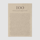 あなたへの愛100の思い出 カスタマイズ可能ギフト 薄葉紙 (正面)