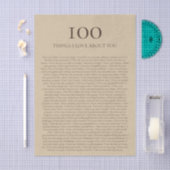 あなたへの愛100の思い出 カスタマイズ可能ギフト 薄葉紙 (クラフト)