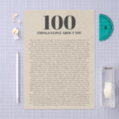 あなたへの愛100の理由 オーダーメイドギフト  薄葉紙 (クラフト)