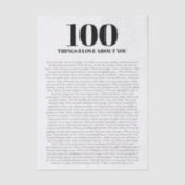 あなたへの愛100の理由 オーダーメイドギフト  薄葉紙 (正面)