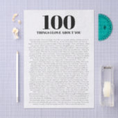 あなたへの愛100の理由 オーダーメイドギフト  薄葉紙 (クラフト)
