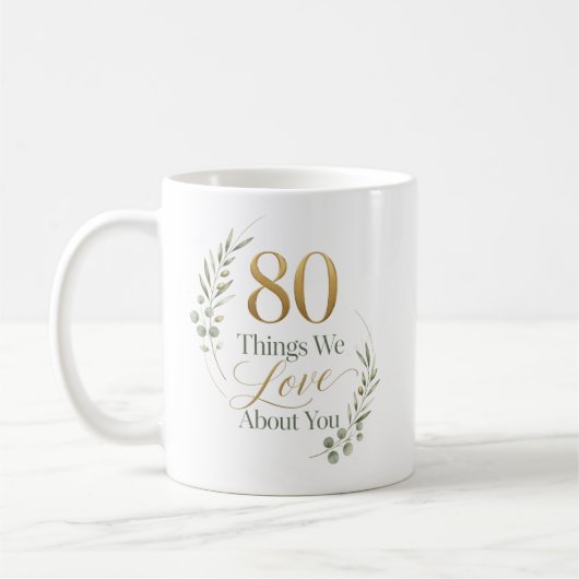 あなたへの愛80の思い出 コーヒーマグカップ (左)