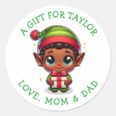 あなたへの特別なクリスマスギフトタグ ラウンドシール (正面)