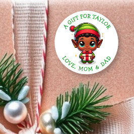 あなたへの特別なクリスマスギフトタグ ラウンドシール