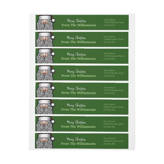 あなたへの特別なサンタからのクリスマスメッセージ ラップアラウンドラベル (シート)