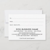 あなたへの犬のグルーマー ウォーカー シッター ギフト 招待状 (裏面)