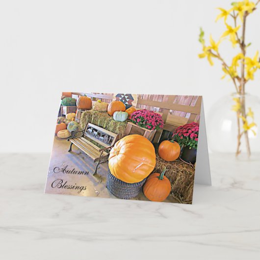 あなたへの秋の恵みそしてハッピーハローウィンは梳きます カード (黄色い花)