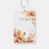 あなたへの花のギフトタグ　チキンイラスト付き ギフトタグ (正面)