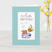 "あなたへの誕生日のトースト" カード (黄色い花)