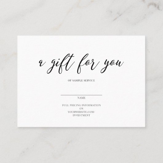 あなたへの贈り物 名刺 (裏面)