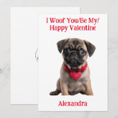 あなたへ/私へ/幸せなバレンタインデーパピー シーズンカード (正面/裏面)