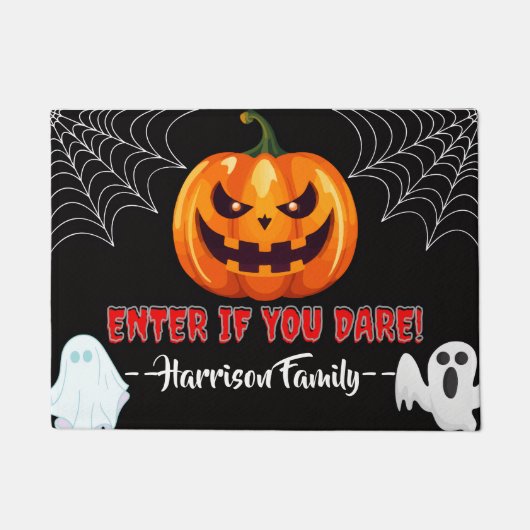 あなたもしのハロウィンパーソナライズされたファミリーに入るN ドアマット (正面)