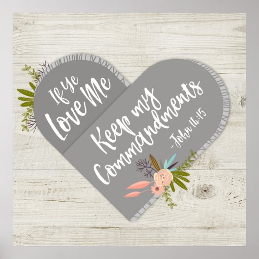 あなたもしはヨハネ14:15聖書を愛しなさい |ポスター ポスター (正面)