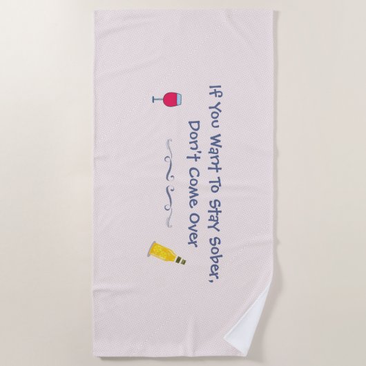 あなたもしは冷静に過ごしたいピンク来の上で ビーチタオル (正面)