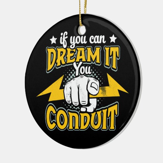 あなたもしは導管電気技師を夢を見ることができる セラミックオーナメント (左)