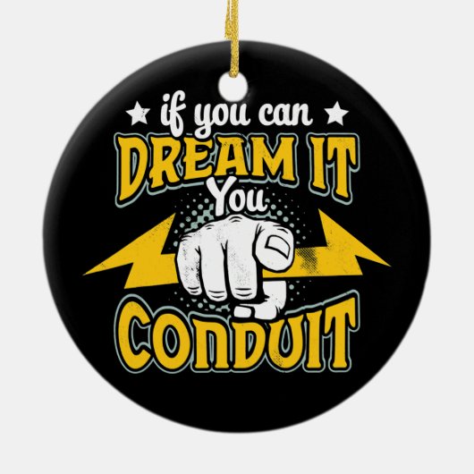 あなたもしは導管電気技師を夢を見ることができる セラミックオーナメント (裏面)