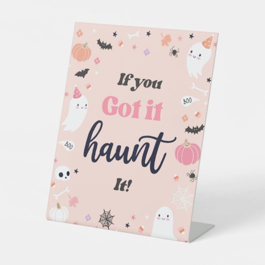 あなたもしは得、それがハロウィーン幽霊誕生日 台座サイン (正面)