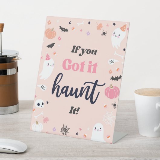 あなたもしは得、それがハロウィーン幽霊誕生日 台座サイン (インサイチュ)