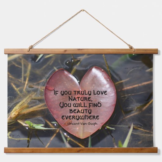 あなたもしは本当に自然クオーレ浮動ハートを愛する 吊り下げ型タペストリー (正面)