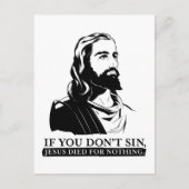 あなたもしは罪を犯さない、イエスは何の罪もなく死んだ。 ポストカード (正面)