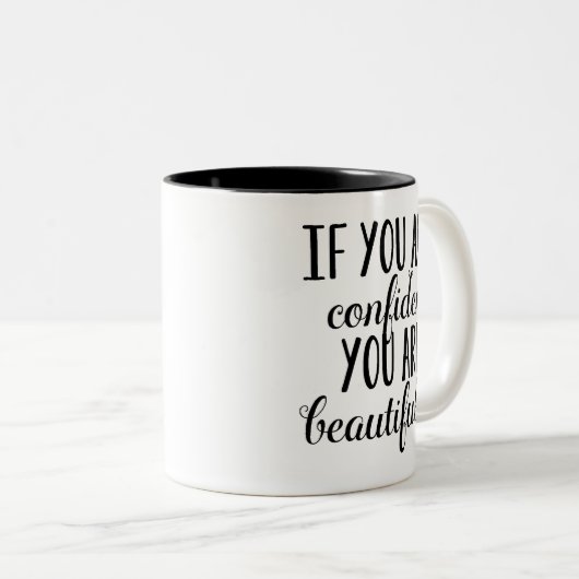 あなたもしは自分が美しいと確信している ツートーンマグカップ (正面右)