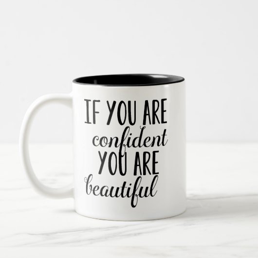 あなたもしは自分が美しいと確信している ツートーンマグカップ (左)