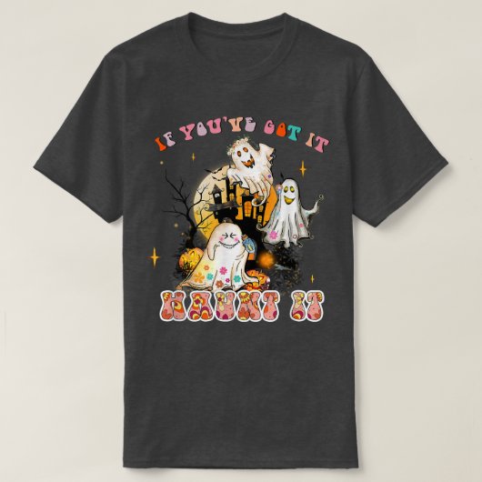 あなたもしはItの得フローラ幽霊ヒッペハロ Tシャツ (デザイン正面)