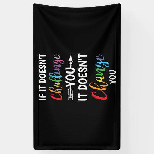 あなたもしを変えることはしないあなた方に挑戦しない 横断幕 (縦)