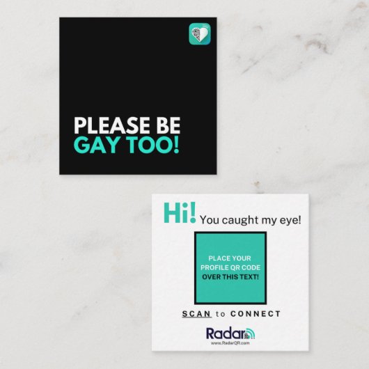 あなたもゲイ スクエア名刺 (正面/裏面)