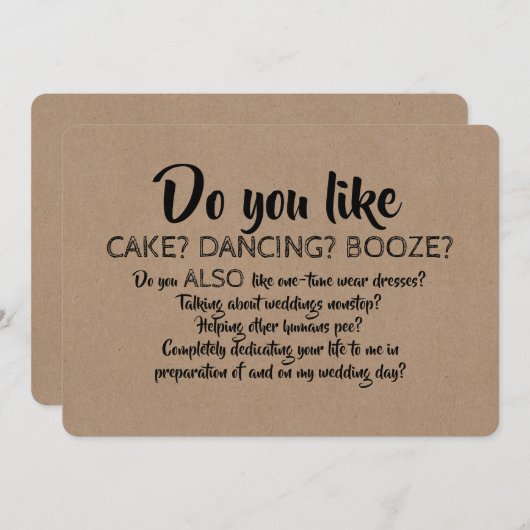 あなたも好き…花嫁付おもしろいき娘の提案 招待状 (正面/裏面)