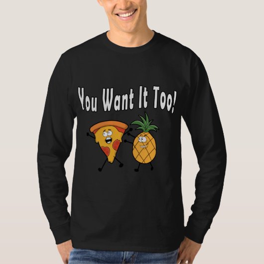 あなたも欲しいPineapple Loves Pizzaハワイアンおもしろい Tシャツ (正面)
