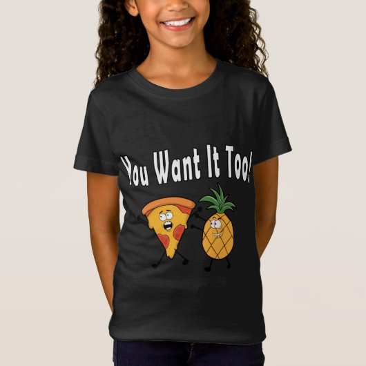 あなたも欲しいPineapple Loves Pizzaハワイアンおもしろい Tシャツ (正面)