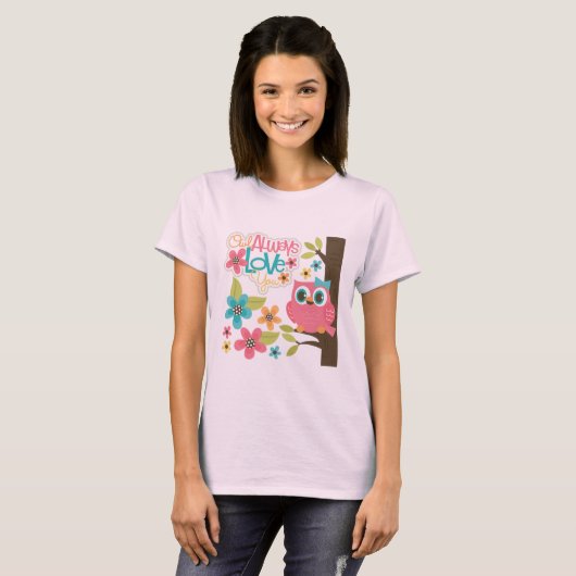 あなたをいつも愛しているフクロウ Tシャツ (正面フル)