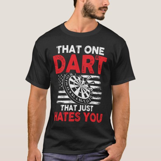 あなたをちょうど憎むあの1ダーツ – Dart Lover Tシャツ (正面)