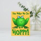 あなたをとてもハッピーにさせるキュートなカートゥーンフロッグオレンジ ポストカード (スタンド正面)