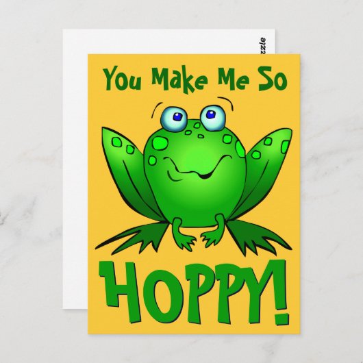 あなたをとてもハッピーにさせるキュートなカートゥーンフロッグオレンジ ポストカード (正面/裏面)