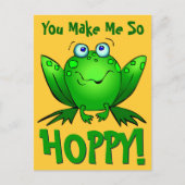 あなたをとてもハッピーにさせるキュートなカートゥーンフロッグオレンジ ポストカード (正面)
