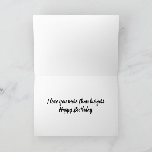 **あなたをバーガー以上に愛してる** 愛してる!! カード (内部)