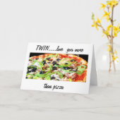 あなたをピザより双子愛 – ハッピーバースデー カード (黄色い花)